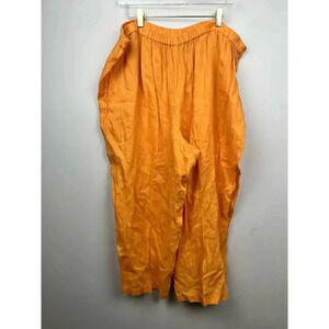 Eileen Fisher Orange Washed Organic Linen Delave Lantern Pant - size 2X